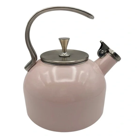 KATE SPADE Whistling Tea Kettle with Stainless Handle in Pale Pink — GIRLIE VIBE - Picture 2 of 6